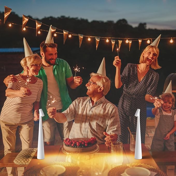 Cordless Small Table Lamps Set of 2,3 Levels Brightness Portable Desk Lamp,Rechargeable Battery Lights for Outdoor, Restaurant, Bedside, Baby Night Light,Gifts(White)