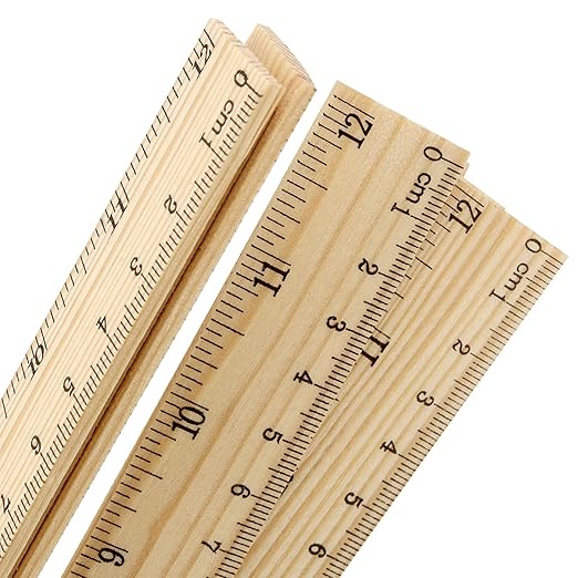 MANCHAP 144 PCS 12 Inch Wooden Rulers, Double Sided Pine Wood School Ruler, Wood Measuring Ruler for Home, and Office, 2 Scales (12 Inch and 30 CM)