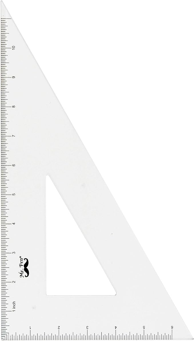 Mr. Pen Architectural Triangular Ruler Set with 12 Inch Triangular Scale, 11 Inch 30/60 and 8 Inch 45/90 Triangles