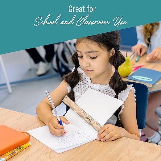 Rulers 12 Inch, Rulers Bulk for Classroom – Wooden Ruler for Kids 10 Pack Great for School, Classroom, Imperial and Metric Measurements for Office and Home