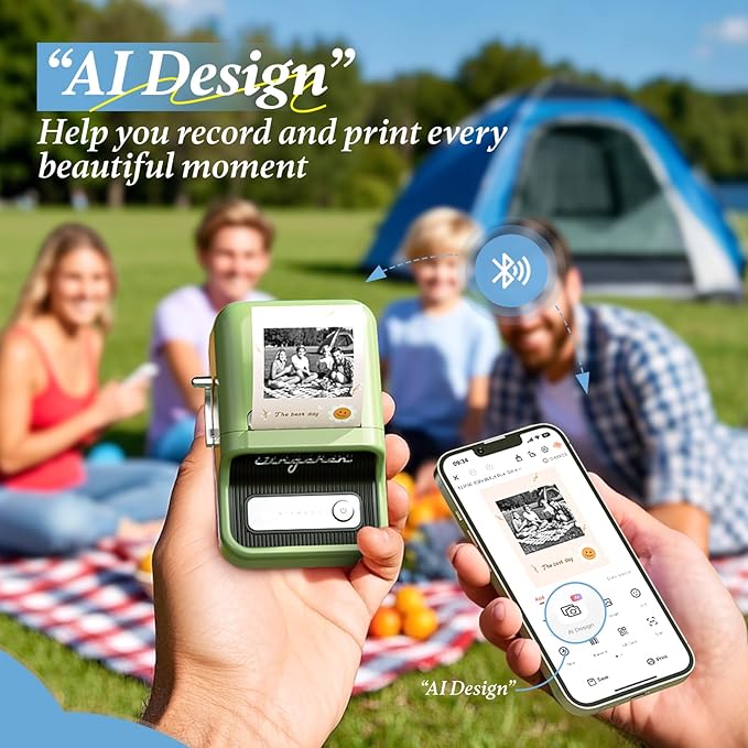 NIIMBOT Photo Papers Only for B21 Pro 300DPI Label Maker, Thermal Picture Labels Good Idea to Print Photos, Beauty Memories, Note,List (2.13''x2.91''-54x74mm)