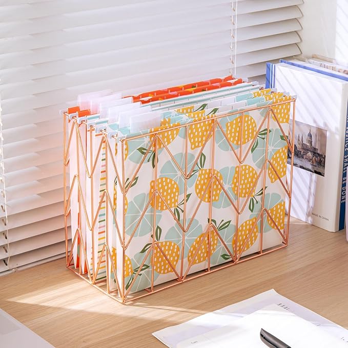 6 Pack Hanging File Folder Letter Size Reinforced Hanging Folders with 1/5-Cut Adjustable Tabs File Folders for Filing Cabinet Organizer for Office Home, Tropical Style