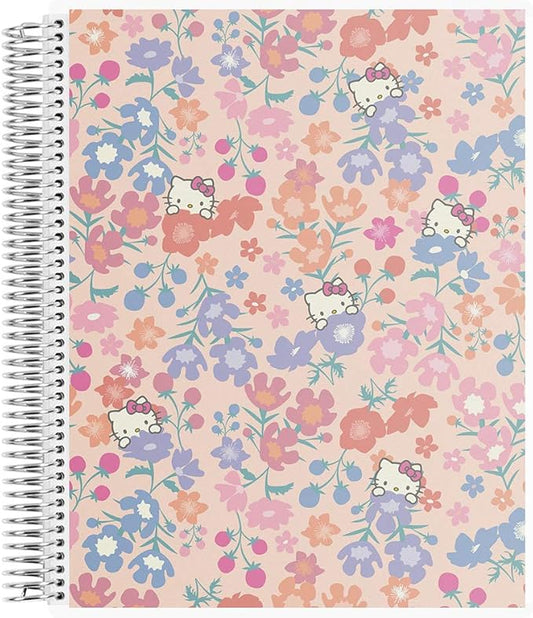 Erin Condren 8.5" X 11" Spiral Bound Productivity Notebook - Hello Kitty Meadows, 160 Lined Page & To Do List Organizer Notebook, 80Lb Thick Mohawk Paper, Stickers Included