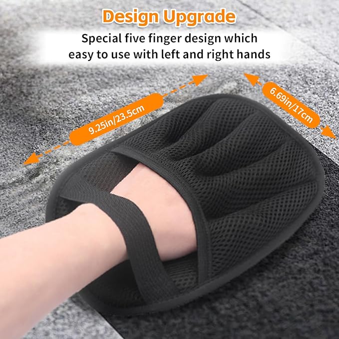 mirkir Pet Hair Removal Glove for Cats & Dogs Five-Finger Electrostatic Pet Hair Remover Glove for Clothing, Couch, Carpet, Furniture, Great Alternative to Pet Lint Roller