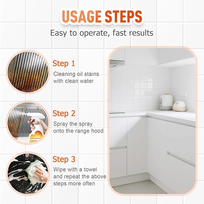 Heavy Duty Degreaser, 2025 New Kitchen Cleaner, Multipurpose Oil Stain Remover, Strong Grill Cleaner for Restaurant, Cleaning Spray for Home Chefs (1)