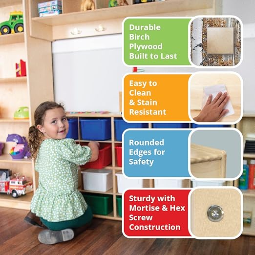 Wood Designs WD18441 (16) 5" Letter Tray Storage Unit w/Translucent Trays