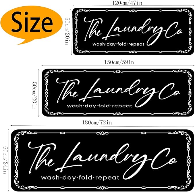 Laundry Room Rug Runner 24"X72" Non Slip Farmhouse Mats Organization and Washable Floor Long Rugs for Laundry Room Accessories Mudroom Kitchen Bathroom Area Rugs Decor