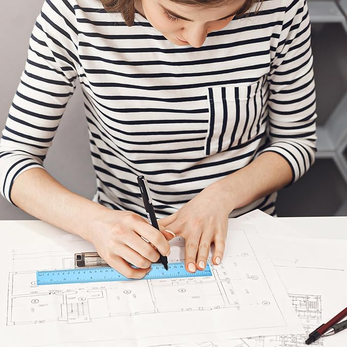 120 Pack 12 Inch Plastic Rulers Bulk for Back to School Supplies Flexible Transparent Assorted Color Ruler with Centimeters and Inches for Office Usage (6 Colors)