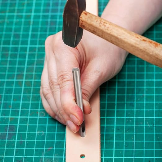 Leather Hole Punch, 15Pcs Hollow Hole Punch Steel Belt Leather Punch Round Hollow Punch Tool for Watch Strap Canvas Belt Paper Plastics, 0.5mm-6mm