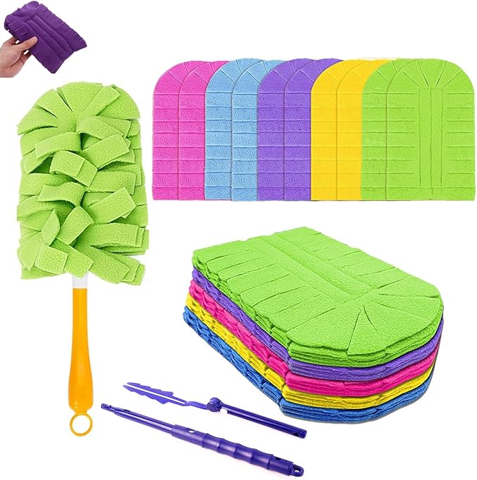 360° Electrostatic Duster Refills — The Sustainable Choice for A Dust-Free Home, Reusable Electrostatic Dust Removal Kit, Dry and Wet Use (10pcs)