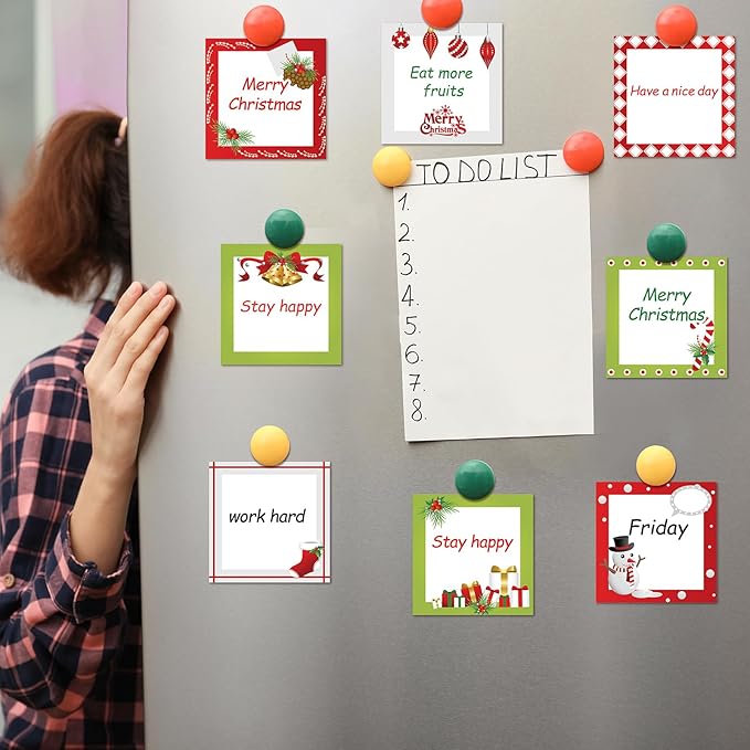 clothmile 9 PCS Christmas Sticky Note Christmas Note Pads Christmas Notepad Set Cute Self Adhesive Memo Notepads for Xmas Winter Holiday Party School Work Study Supplies，450 Sheets (Christmas-2, 9)