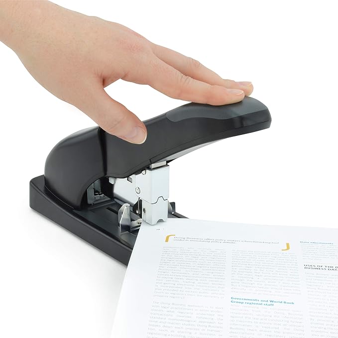 Rapesco 1550 ECO Heavy-Duty Stapler with 1000 Staples Type 923/12mm (1/2"), 140 Sheet Capacity, Front Loading, HD-140, Uses Type 923 Heavy-Duty Staples from 1/4" to 5/8", Black