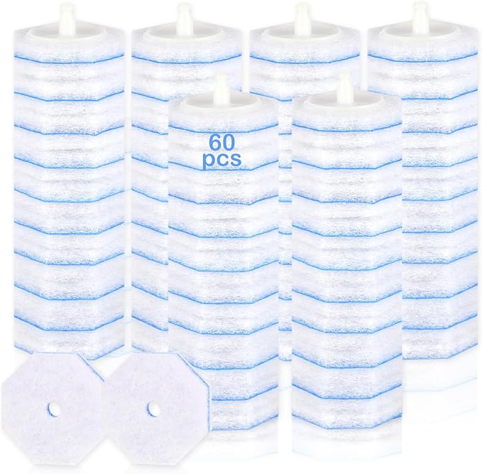 SVPSNUMSI 60 Count Disposable Toilet Wand Refills for Toilet Wand, 5X Cleaning Power Scrubber Refill, Bathroom Cleaning Supplies, No Falling Apart, Fresh Fragrance