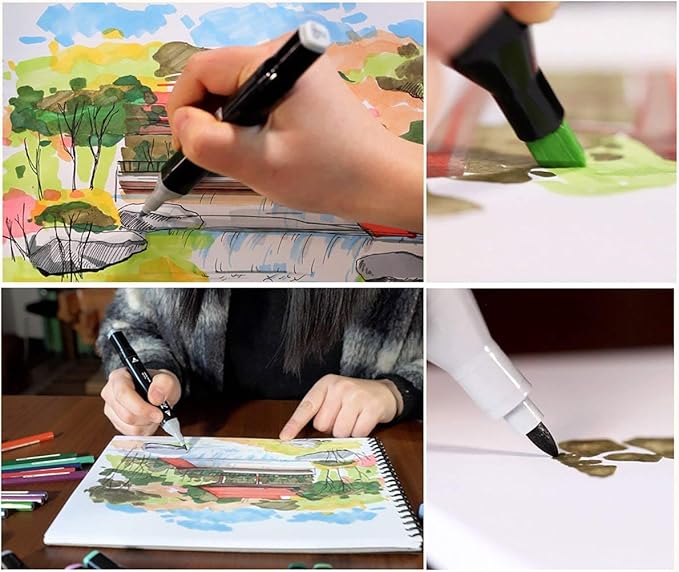 168 Colors Alcohol Markers Dual Tips Permanent Art Pen for Kids & Adult, Alcohol-Based Highlighter Sketch Markers for Painting, Coloring, Sketching and Drawing