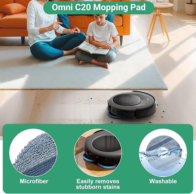 32-Piece Accessories Kit for Eufy Robot Vacuum Omni C20 – Includes: 2 Main Brushes, 4 Filters, 6 Mopping Pad, 6 Side Brushes, 6 Dust Bags, 6 Scented Tablets, 1 Cleaning Brush & 1 Screwdriver