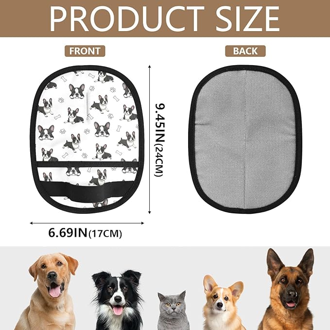 CHPGPUG Boston Terrier Pet Hair Removal Glove for Cats & Dogs Reusable Pet Hair Removal Glove pet Hair Electrostatic Gloves
