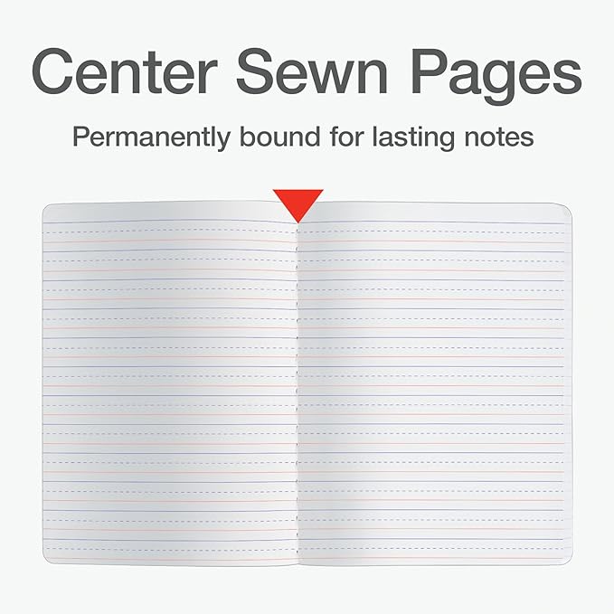 Oxford Primary Ruled Composition Notebooks, 9-3/4 x 7-1/2 Inches, Writing Practice for Kids, Grades K-2, Black Covers, 100 Sheets, 2 Pack (1002521)