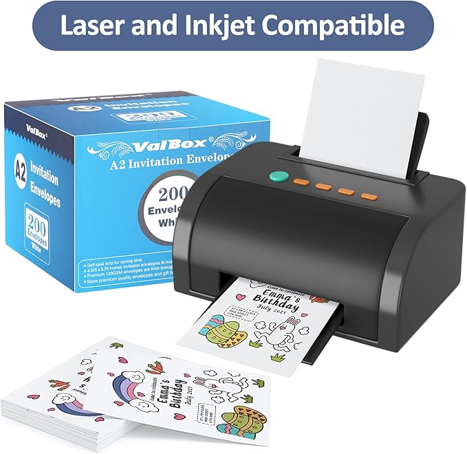 ValBox A2 Invitation Envelopes 4.375x5.75" White Envelopes Self Seal for Invitations, Photos, Wedding, Announcements, Thank you Notes, RSVP, Greeting Cards, 4-3/8 x 5-3/4 Inches (Pack of 200)