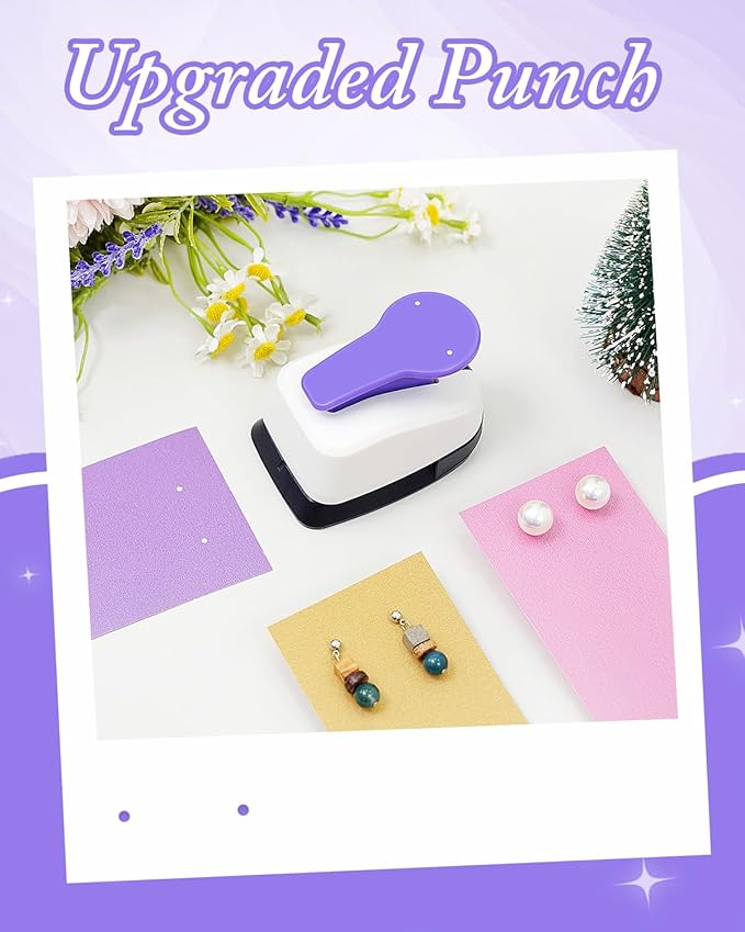 UCEC Double Post Punch Earring Two Hole Puncher for Cards, Earring Cards with Holes for DIY Jewelry Display and Sales