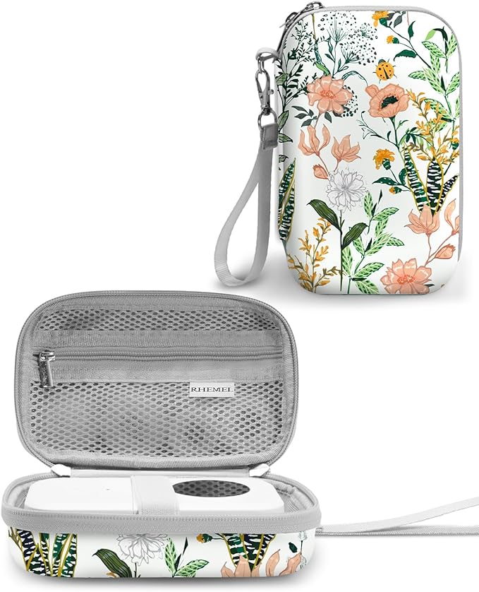 Label Maker Case for Label Maker Machine, EVA Travel Case with Designed Pattern, Compatible with D30, P21, E10, D110 Label Maker (Box Only), Floral