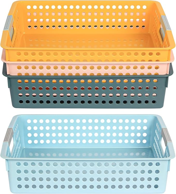 DLUCKY 4Pcs Classroom Organization and Storage Paper Tray Holds 4A,Paper Trays for Classroom Toy,Crayons,Handicrafts Storage,Also for Library, Drawers, Office, Kitchen, Bathroom