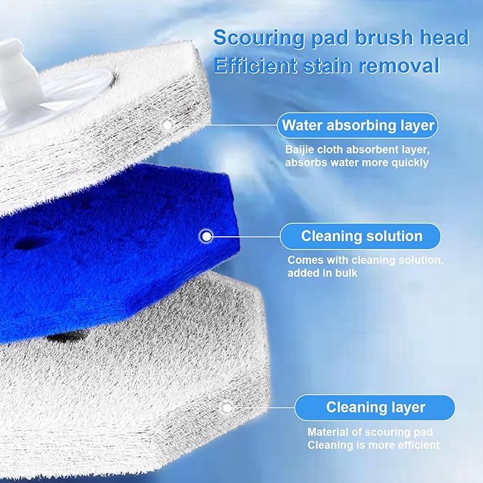 ZEELONA 50 Count Toilet Wand Refills Wand Disposable Toilet Brush Heads Compatible with Most Toilet Brushes for Toilet and Bathroom Cleaning