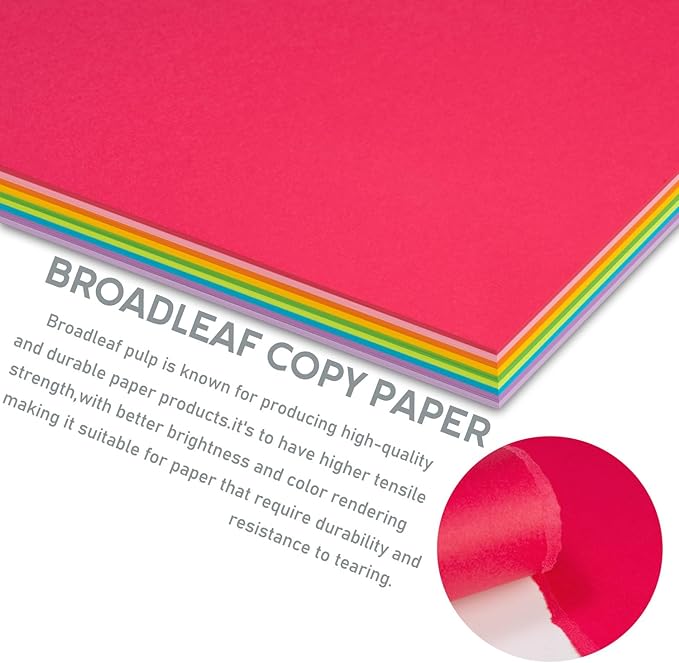 Color Copy&Print Paper 8.5X11 Inches,180 Sheets 9 Colors Rainbow A4 Printer Paper 20 lb/90GSM Colored Origami Paper for Cutting DIY Kids Art Craft