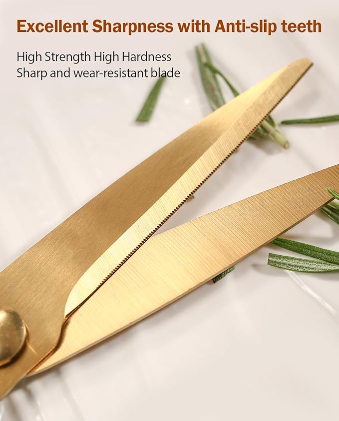 Kitchen Shears Scissors&Sharp Scissors, ARCHIKING 8.0inch Cooking Scissor-Meat and Poultry Shears, Dishwasher Safe, Acrylic Handel Scissors All Purpose Stainless Steel Utility Scissor (White)