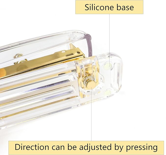 Staplers for Desk, Acrylic Stapler for Office School, Clear Durable Office Stapler (Gold)