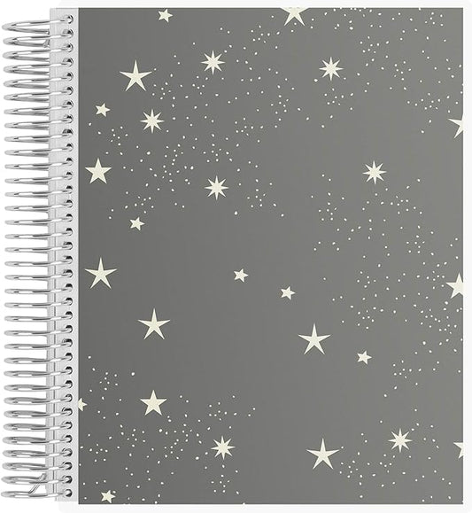 Erin Condren 7" X 9" Spiral Bound College Ruled Notebook - Starry Sky, 160 Lined Page Note Taking & Writing Notebook, 80Lb Thick Paper, Stickers Included