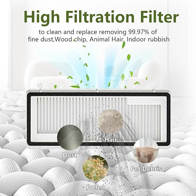 Accessories for Narwal Freo Z10, Freo Z10 Ultra Robot Vacuum, 1 Main Brush, 4 Filters, 4 Mop Pads, 6 Side Brushes, 6 Dust Bag, Freo Z10 Replacement 22 Pcs