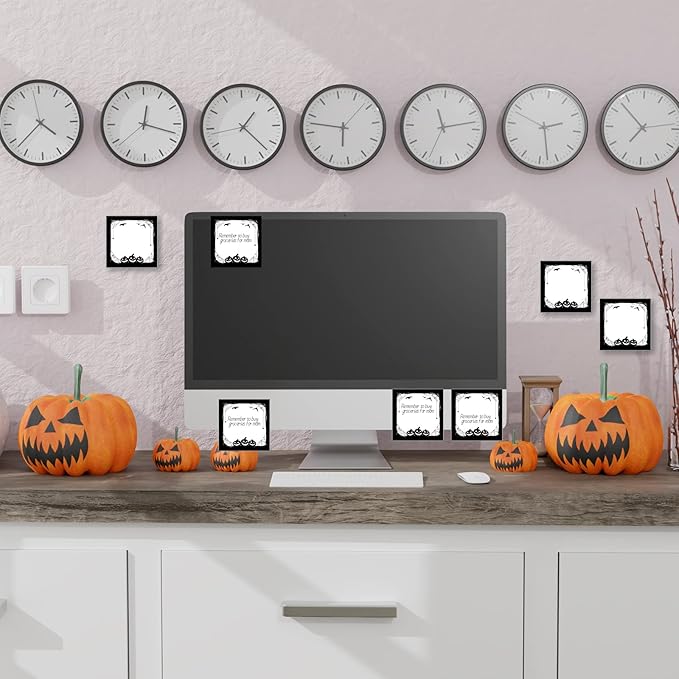 18 Pieces Halloween Sticky Note Halloween Note Pads 900 Pieces of Self Adhesive Removable Memo Pads, 50 Sheets Each for Halloween School Office Home Students Teacher Presents