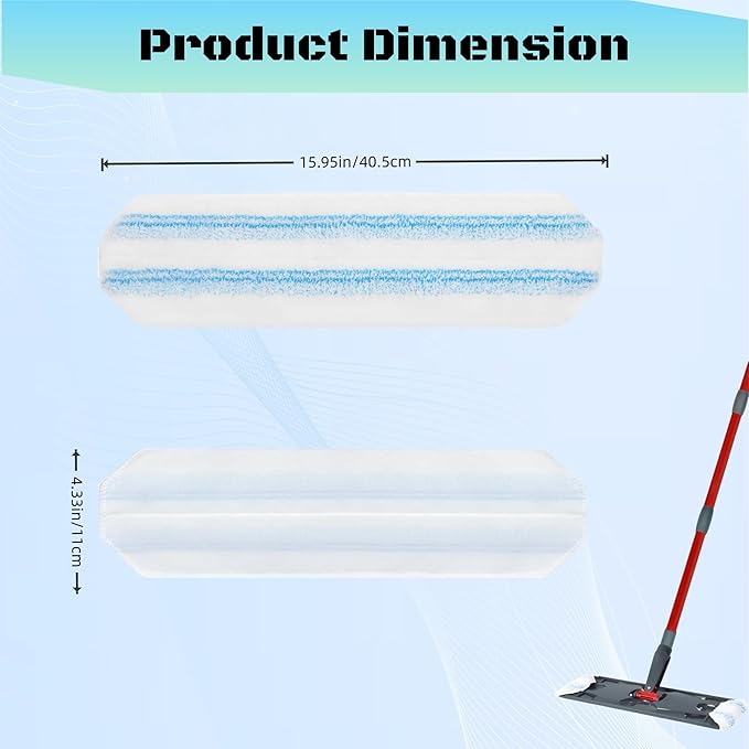 Microfiber Mop Pad Refills-3 Pack Washable Reusable Pads, Fits H2PRO Flat Mop