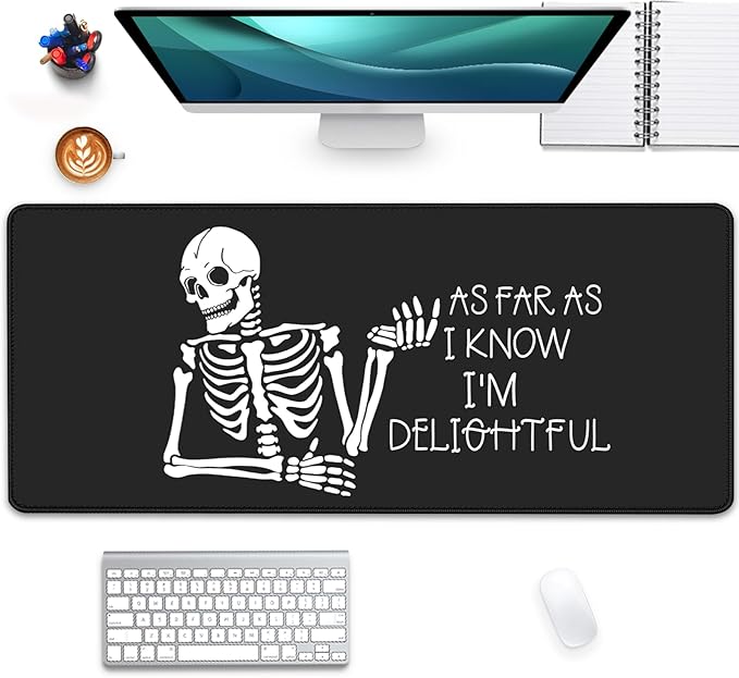 Skull Skeleton Mouse Pad for Desk,Desk Mat for Desktop,Keyboard and Mouse Pad,XL Gaming Mouse Pad Mousepad for Computer Office Home Work(27.5X11.8 in)