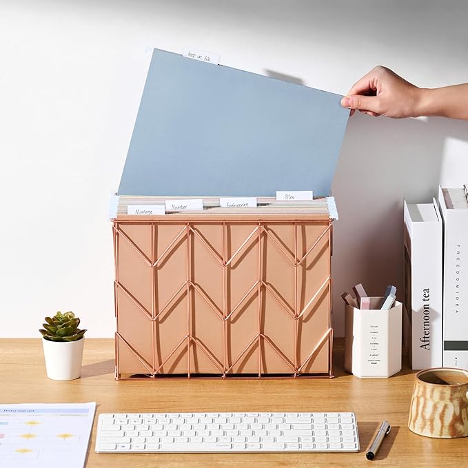 25pcs Decorative Hanging File Folders,Filing Cabinet, Letter Size with 1/5-Cut Adjustable Tab Durable 12 Color Assorted,Pastel