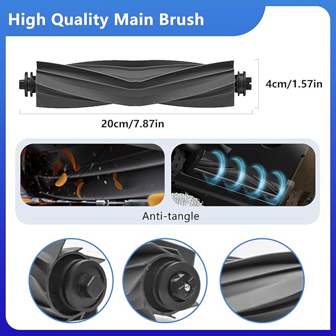 X40 Ultra /L40 Ultra/X40 Master Replacement Part for Dreame，Mova P50 Pro Ultra/Mova P10 Pro Ultra accessories,2 Rubber Main Brush,8 Mop Pads,6 Activated Carbon Dust Bag,4 Carbon Filters-29 PCS