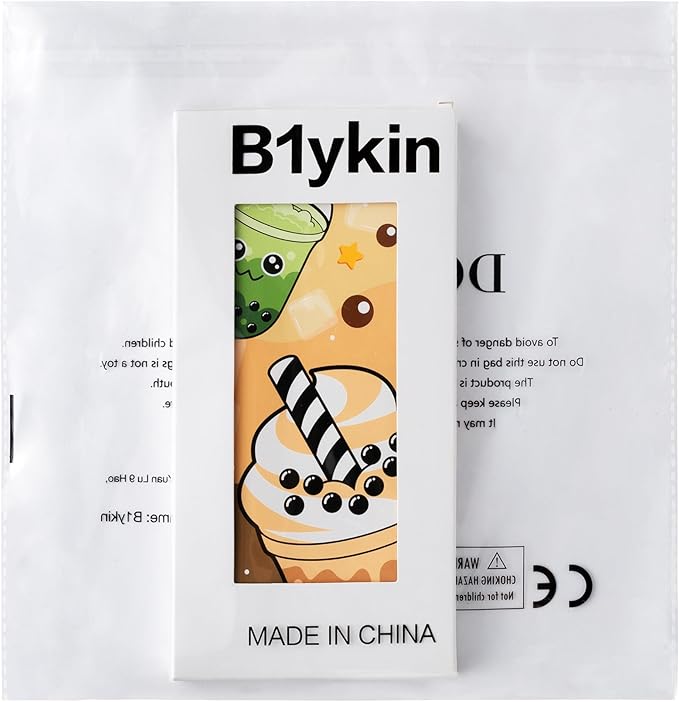 B1ykin Sticky Notes Set - Cartoon Theme Cute Self-Stick Notes Pad Teacher Appreciation Gifts， Self-Adhesive Writing Memo Pages Sticky to Do Notepad for Kids Employee School Office (Boba Tea)