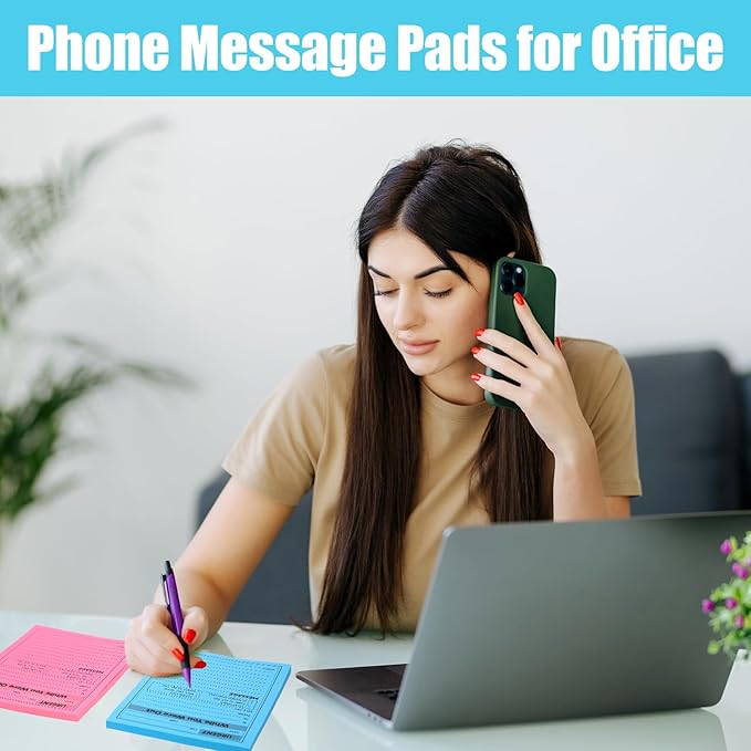 9 Set While You Were Out Message Pad, Colorful Phone Message Pads for Office Use, 4x5in Sticky Notes Urgent Self-Stick Memo Notepads for Desk Call Records, Neon Note Sheets for Workplace Communication