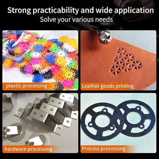 Leather Hole Puncher Hand Punching Machine Manual Press Puncher Punch Tools for DIY Leather Craft Punching Holes with Drill Chuck (A - Round Head)