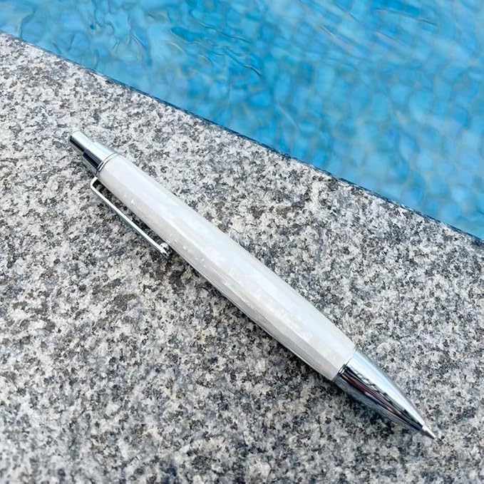 LACHIEVA LUX Mother of Pearl Mechanical Pencil 0.7mm, Elegant Metal Pencil for Drawing and Sketching, Includes 12 Lead Refills