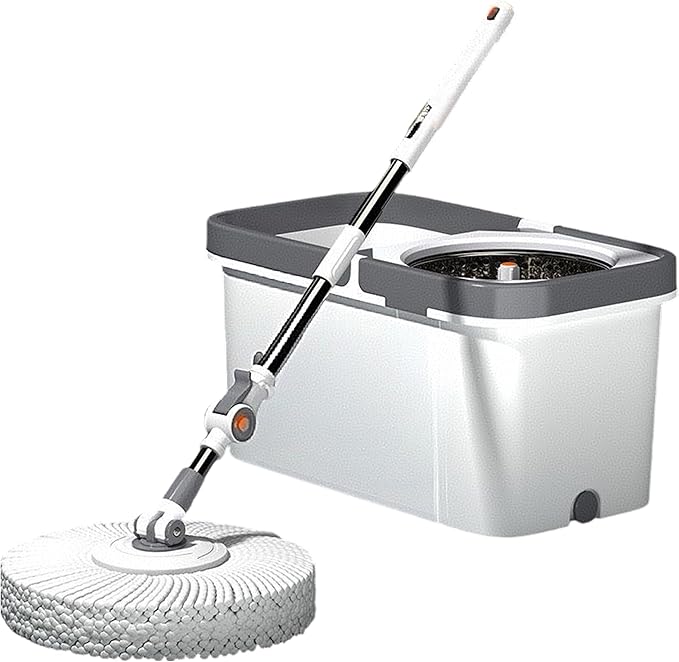 ZMYOOHML Spin mop and Bucket Set with Dual Drive Labor-Saving Design for Truly Hands-Free Washing and Easy Drying