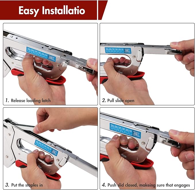 Arrow T55BL Staple Gun Kit, Heavy Duty Manual Stapler with 3750 Pieces T50 1/4", 3/8", 1/2" Staples, Soft Rubber Grip, for Upholstery Professional Projects