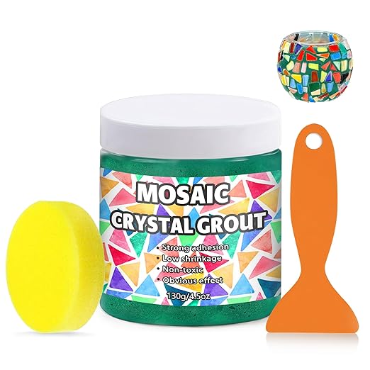 OOTDART Mosaic Crystal Grout, Mosaics Tile Tools, Mosaic Tile Accessories – Essential for Handmade Grouting and Perfect for DIY Craft Projects (Green, 4.5oz)