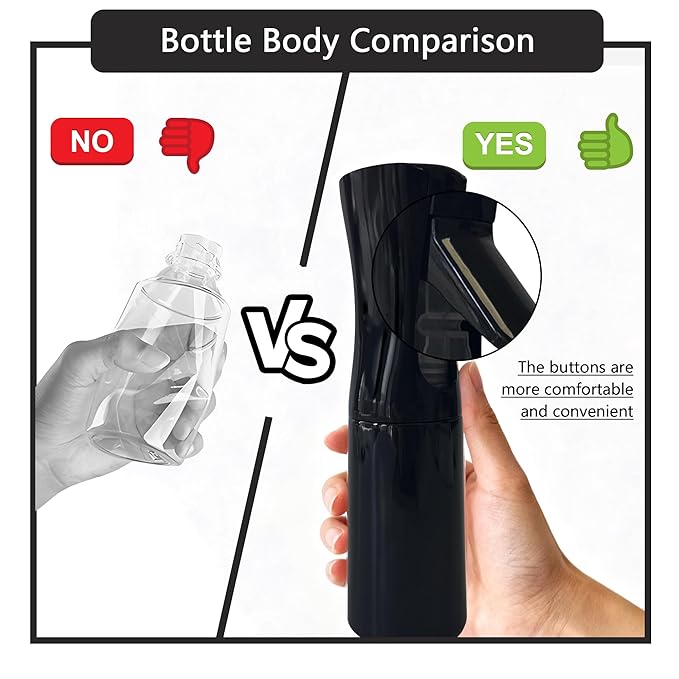 Spray Bottle for Hair Continuous Ultra Fine Mist (200ml) 360° Multi Spray Bottle for Plants, Cleaning, Skin Care Leakproof & Durable 2 Pack