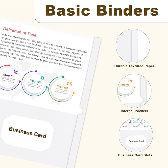 Folders with Pockets, LAYZZ 60 Pack Paper Pocket Folders, 2 Pocket File folders Fits Letter Size Paper, for School Office and Home (White)