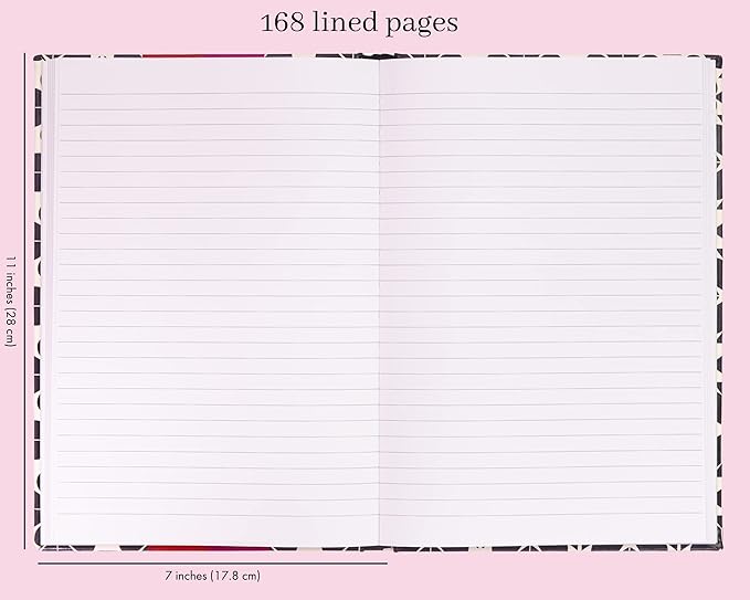 kate spade new york Take Note XL Notebook Journal, Vegan Leather Hardcover Journal, Diary Includes 168 Lined Pages, Spade Flower Stripe