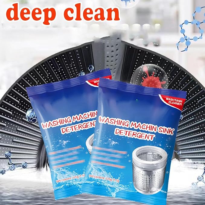 Powerful Stain Remover Washer Tank Cleaner, Washing Machine Deep Cleaner Front Loader Top Load, Heavy Duty Stubborn Stain Cleaner, Household Descaler For Drum, Tub & All Internal Parts (2PC)