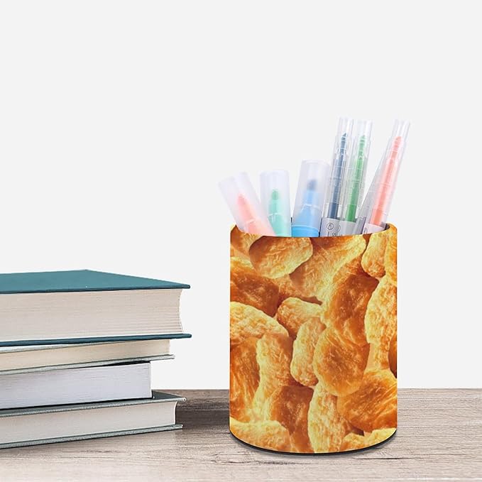 Chicken Nuggets Pen Holder Pencil Organizer Cute Pencil Cup Desk Decor Makeup Brush Holder PU Multifunctional Office Suppliesfor Home Classroom School