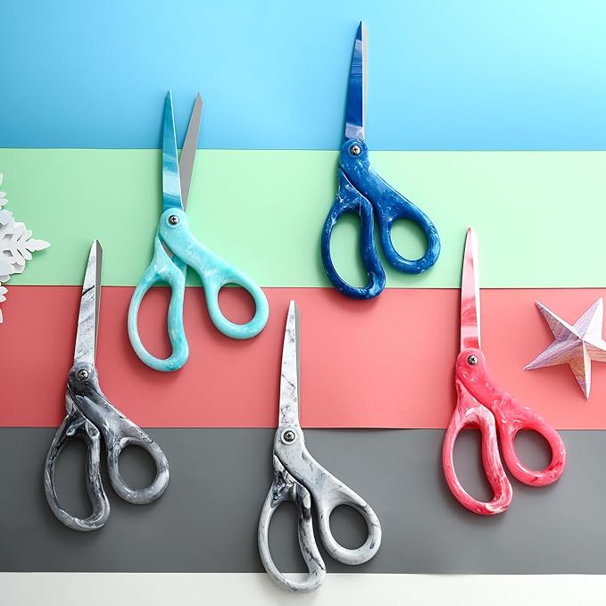 LIVINGO Scissors All Purpose - 8" Sharp Heavy Duty Shears for Office Crafting DIY Cutting Paper, Fabric, Stainless Steel, Comfort Grip, Gradient Blue