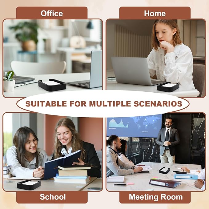 4x6 Memo Paper Holder Organizer for Desk Black Wooden Note Paper Tray with 100 Sheet Blank Memo Pads 4x6 Index Card Tray Black Wood Sticky Note Holder for Office Home School